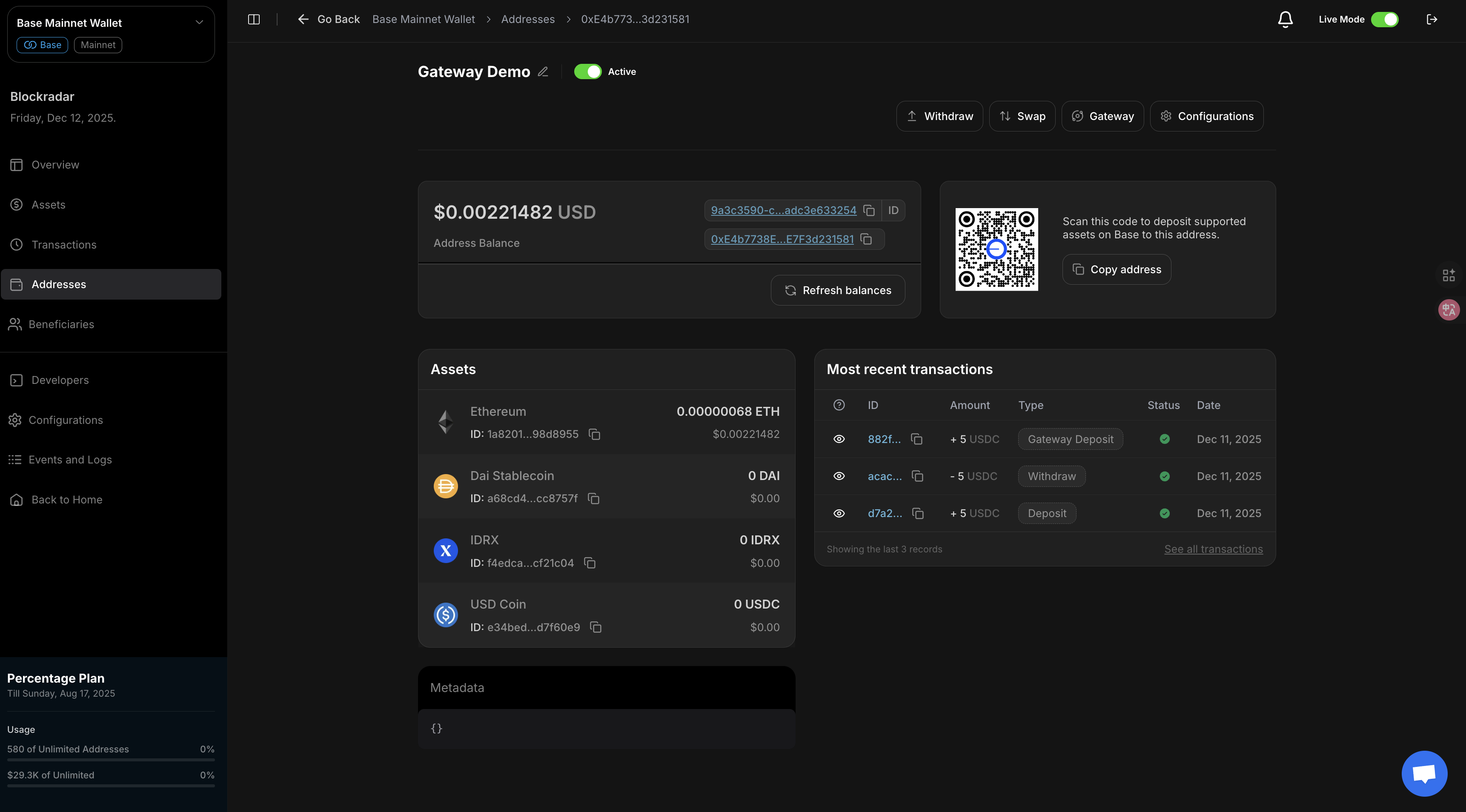 Child Address Gateway