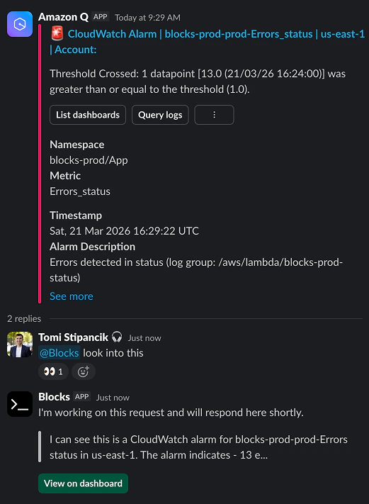 Slack Blocks Integration