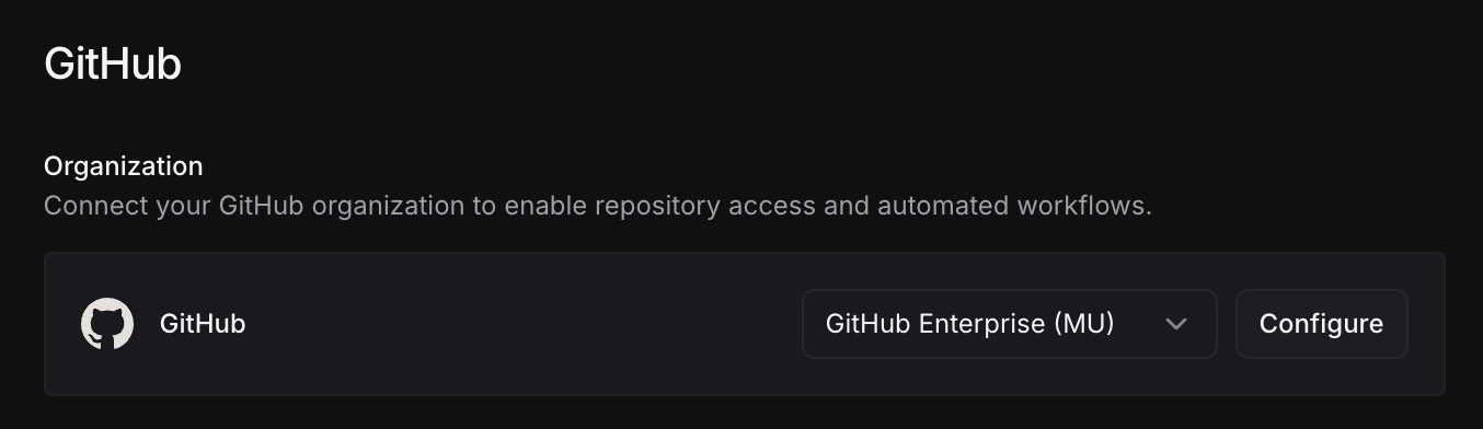 GitHub Enterprise (MU) integration option