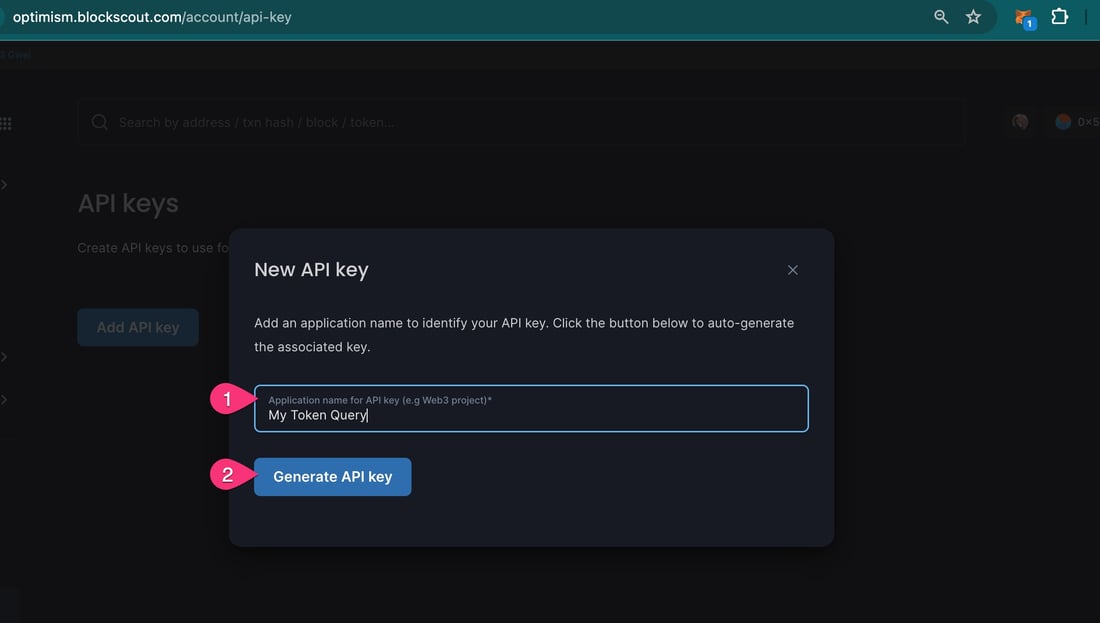 Api Key Key Information API keys - Blockscout