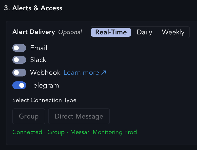 Connection status line showing the connected state after verifying
