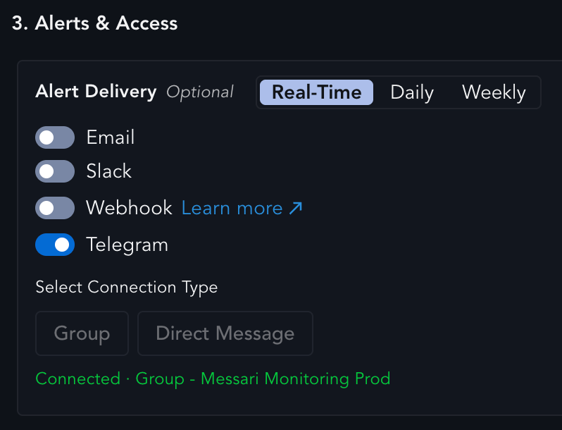 Connection status line showing the connected state after verifying
