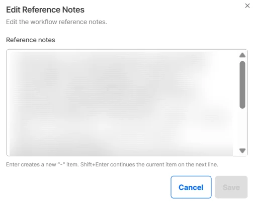 Edit Reference Notes in Omni
