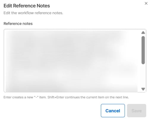 Edit Reference Notes in Omni