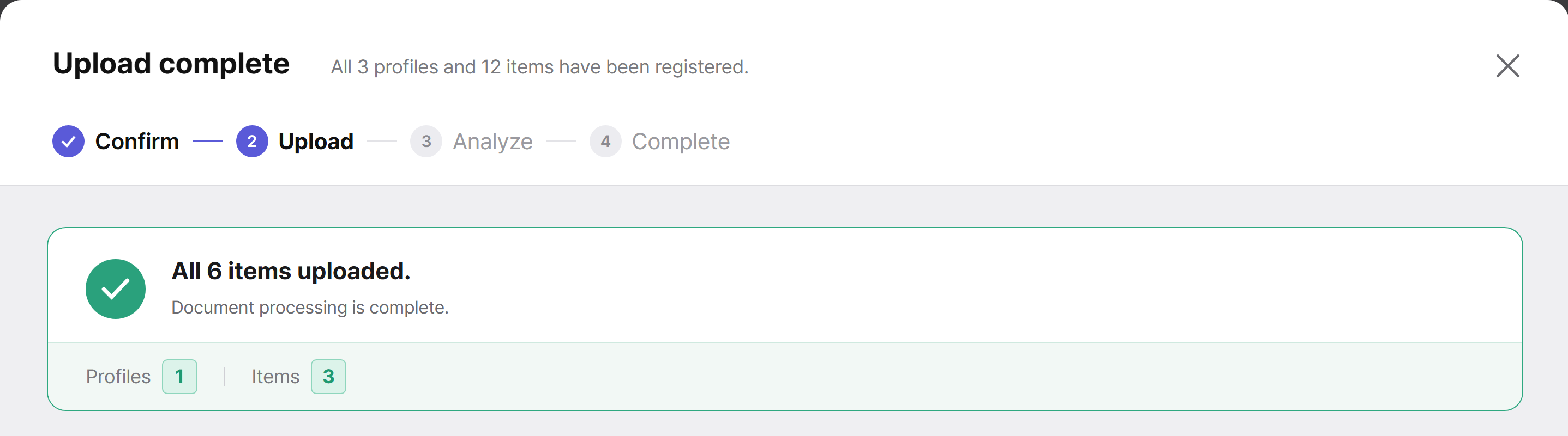 Upload complete screen in Omni