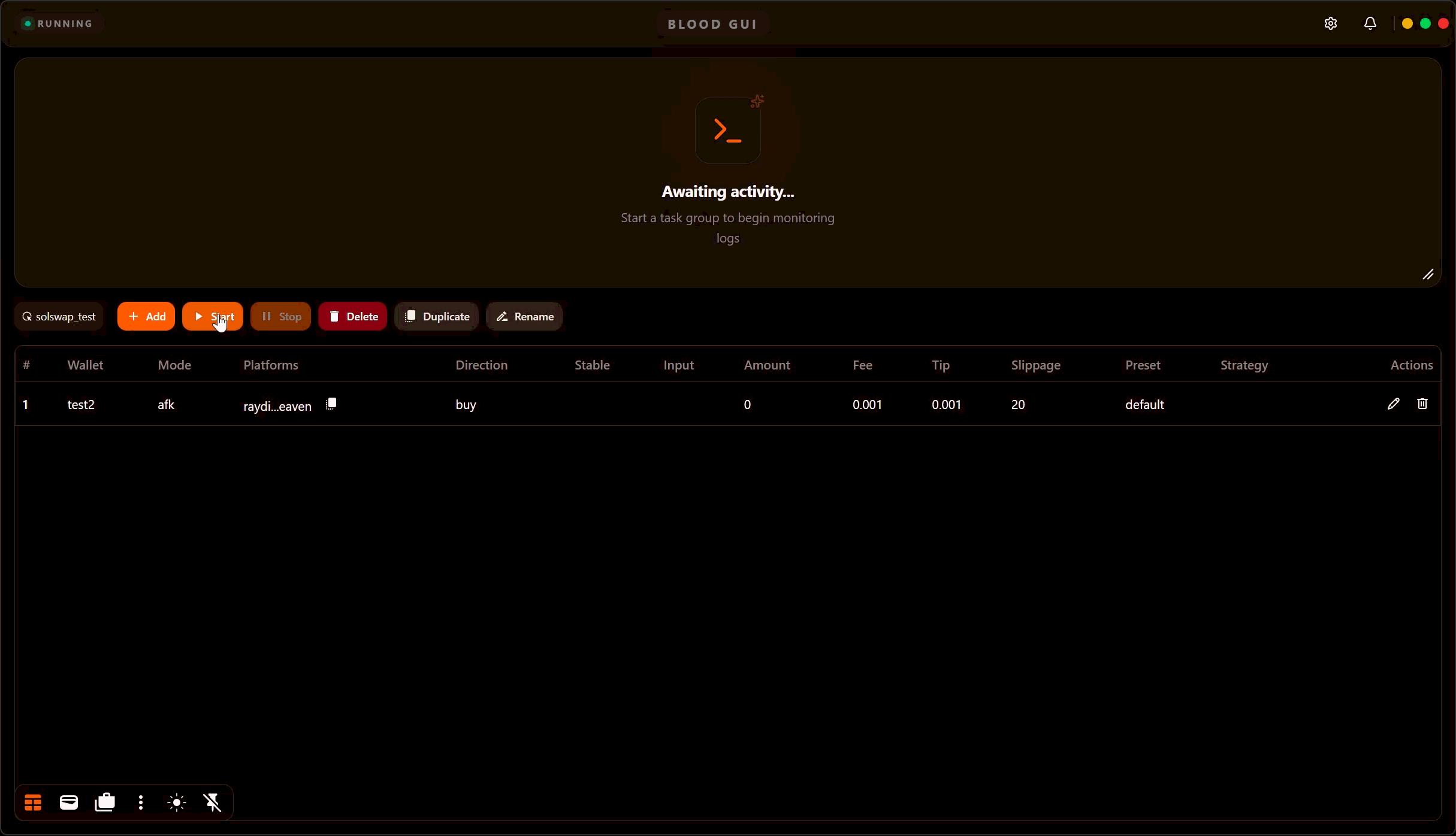 Start Stop TG
