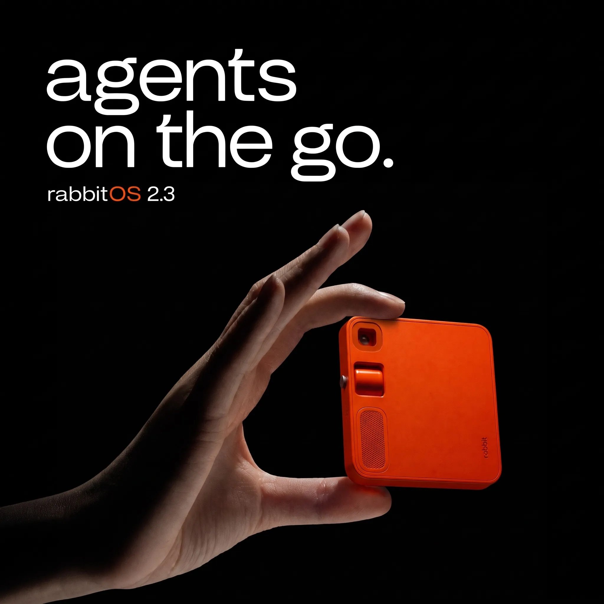 Square resize of the selected rabbit r1 agents on the go campaign concept