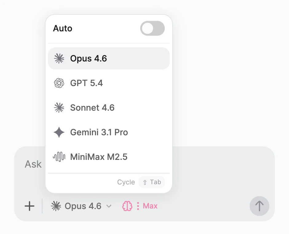 Model selector on web