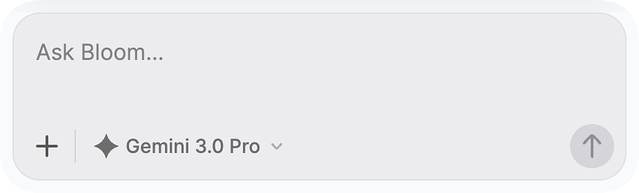 Model selector in the Bloom editor