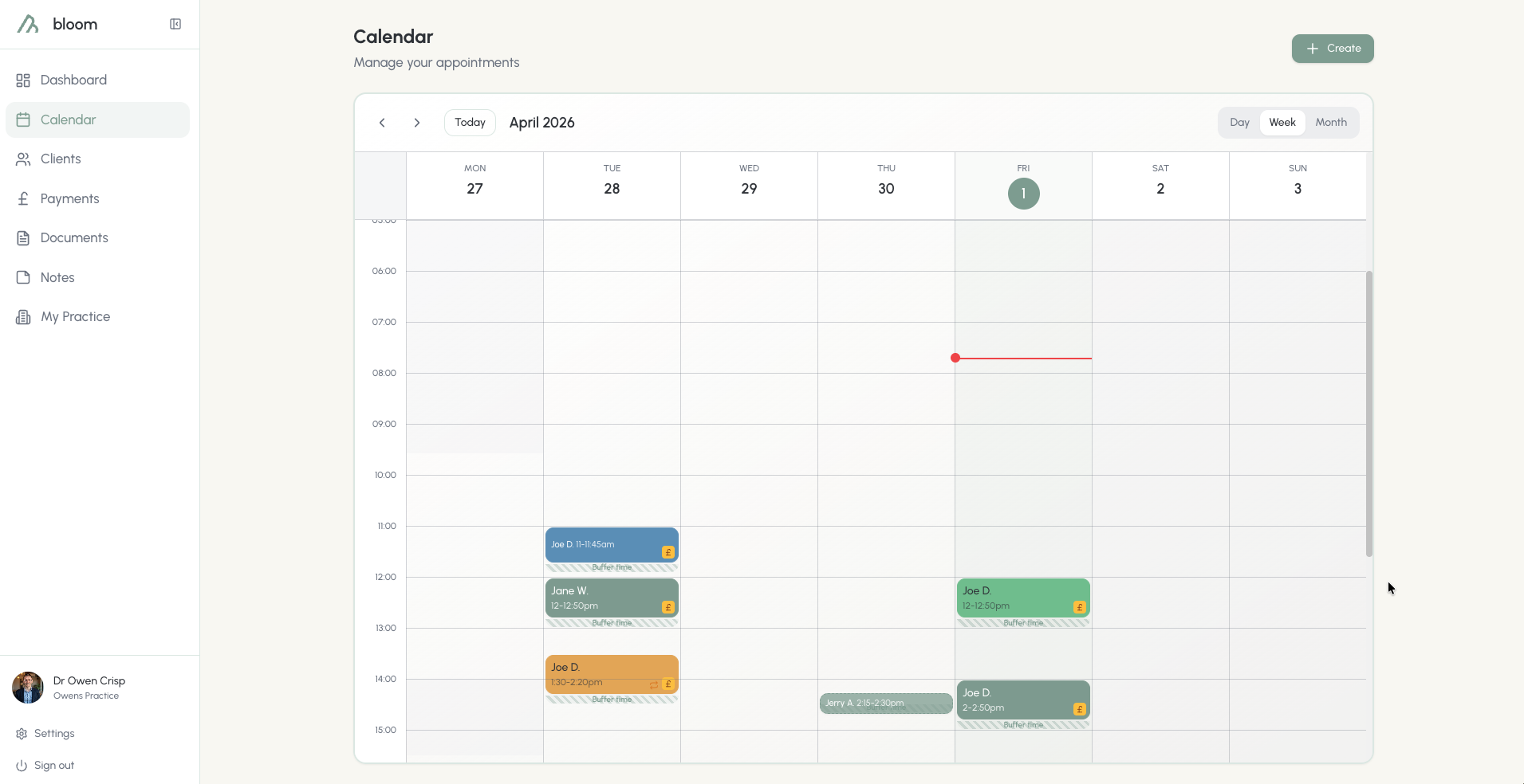 Calendar at a glance