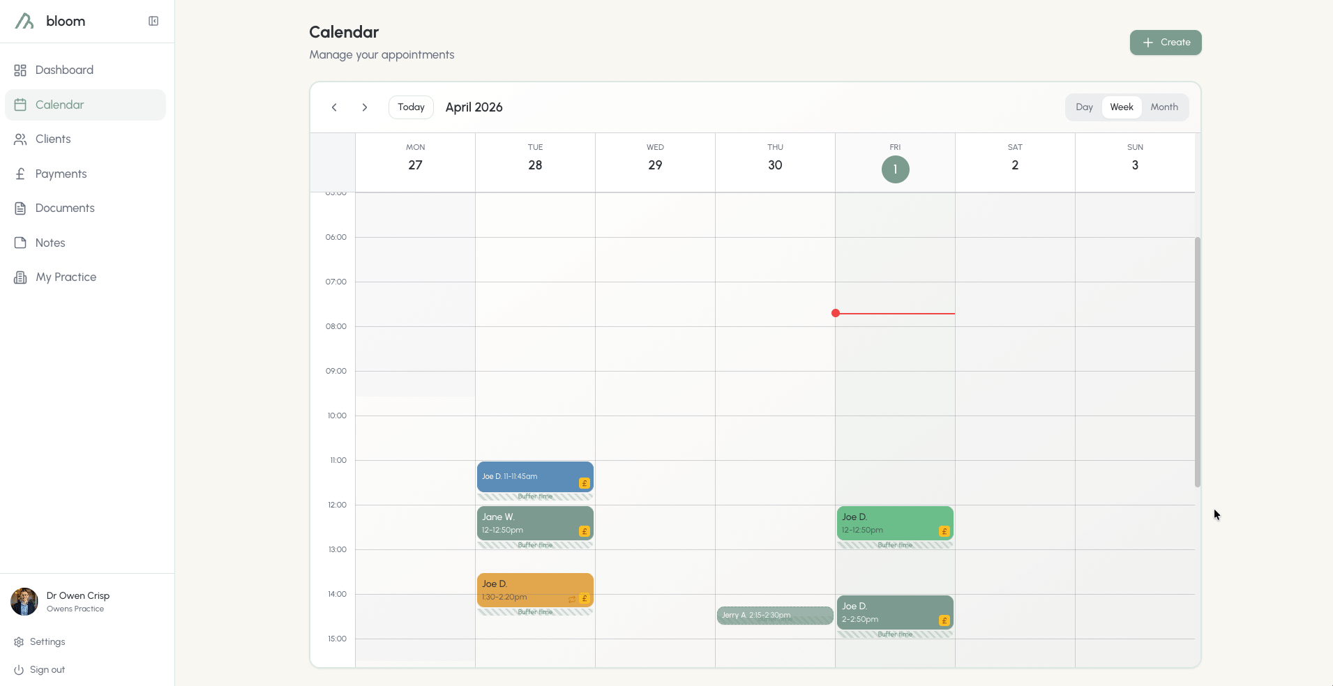 Calendar at a glance