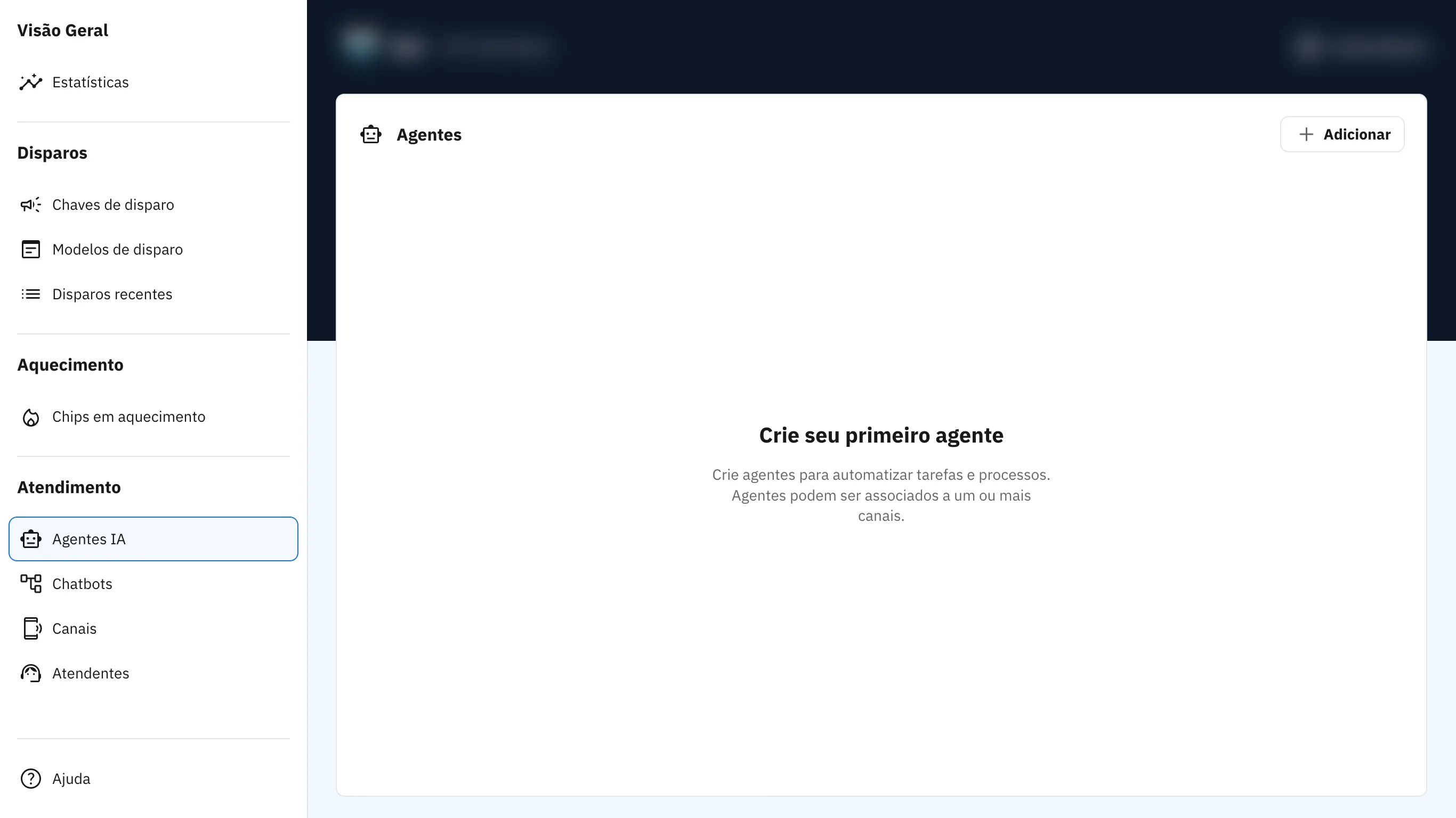 Primeiro passo: Abrir lista de agentes.