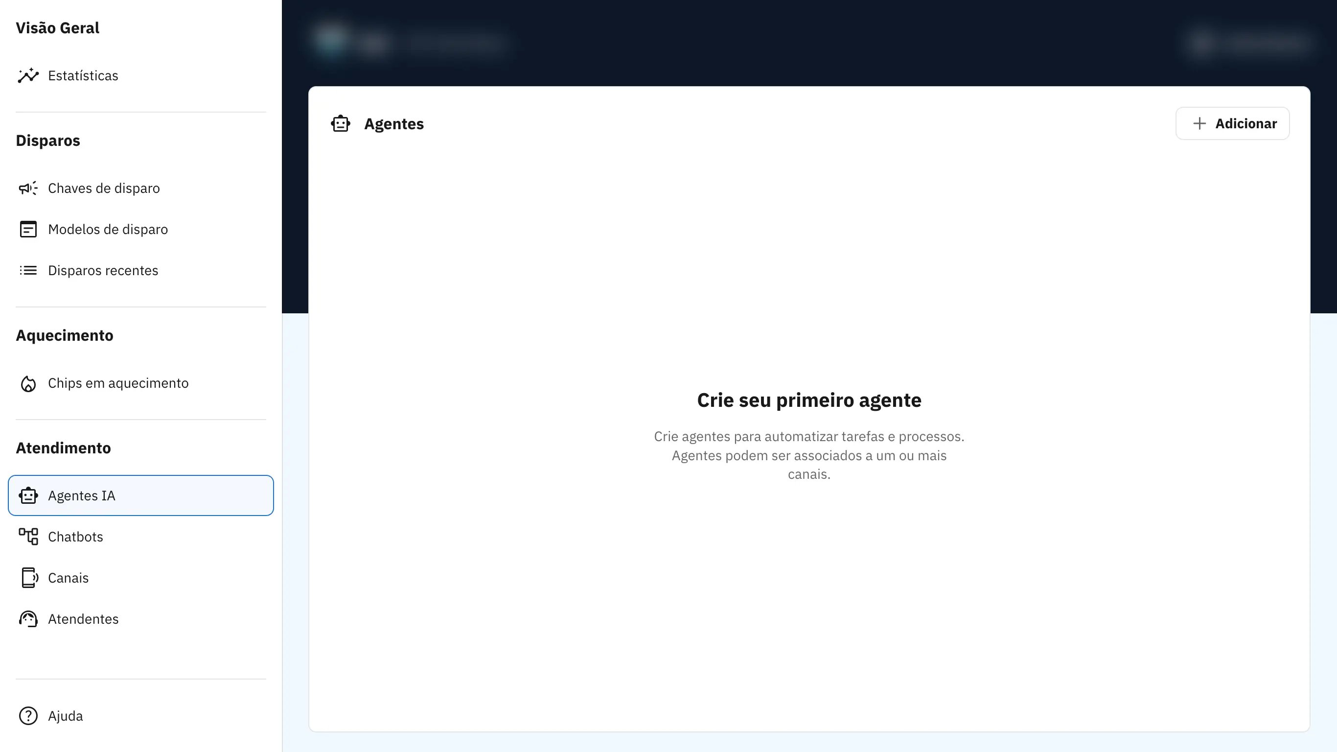 Primeiro passo: Abrir lista de agentes.