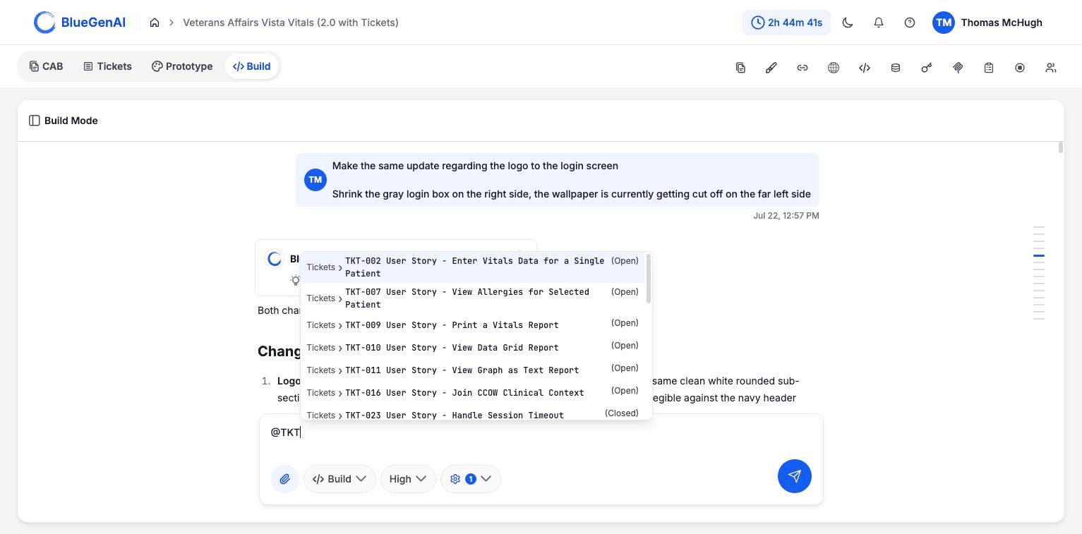 Build Mode Ticket Mention