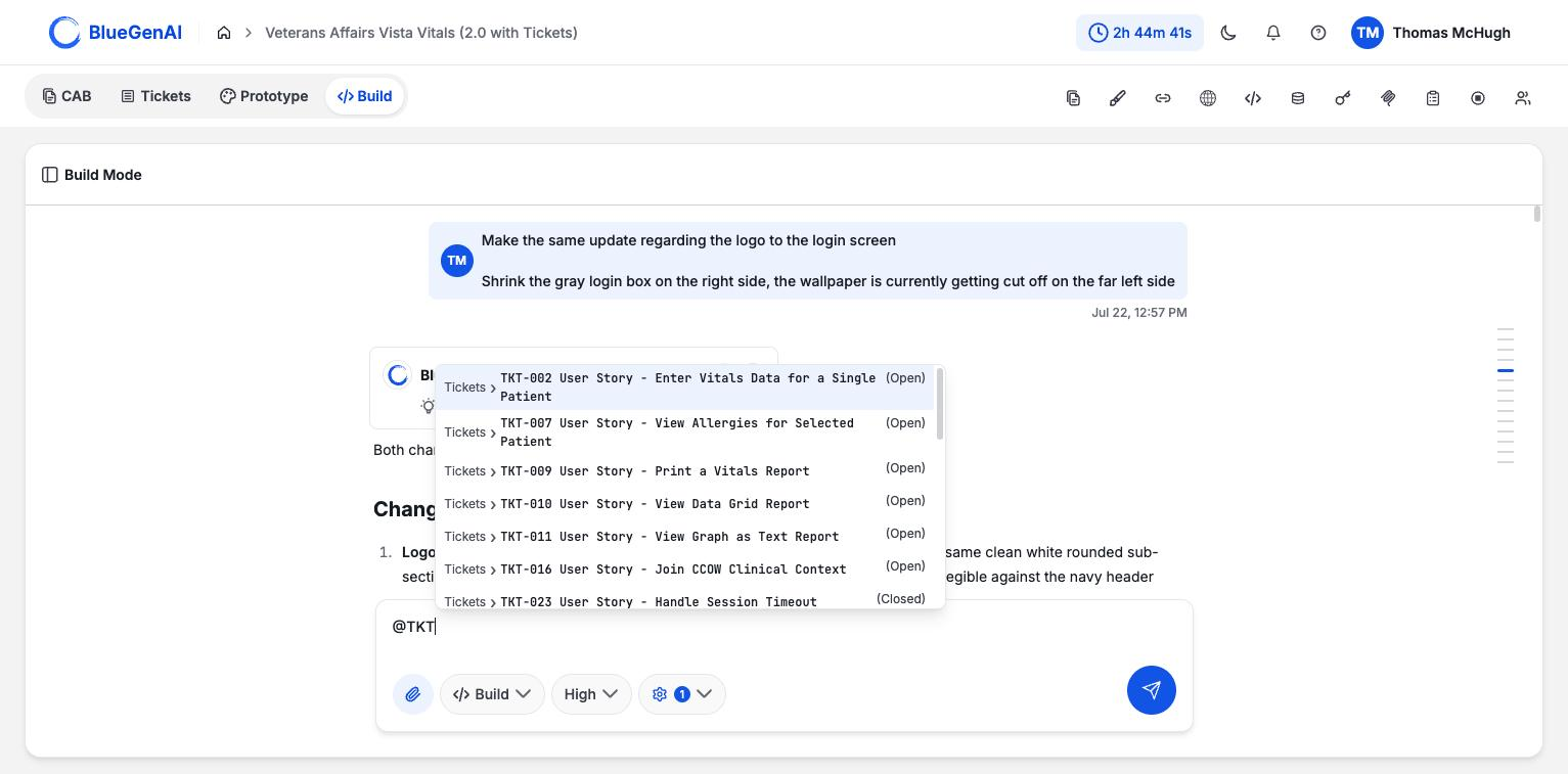 Build Mode Ticket Mention