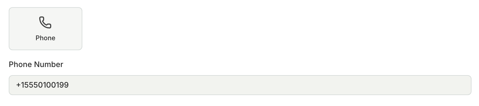 The Phone connection type with the agent's phone number entered