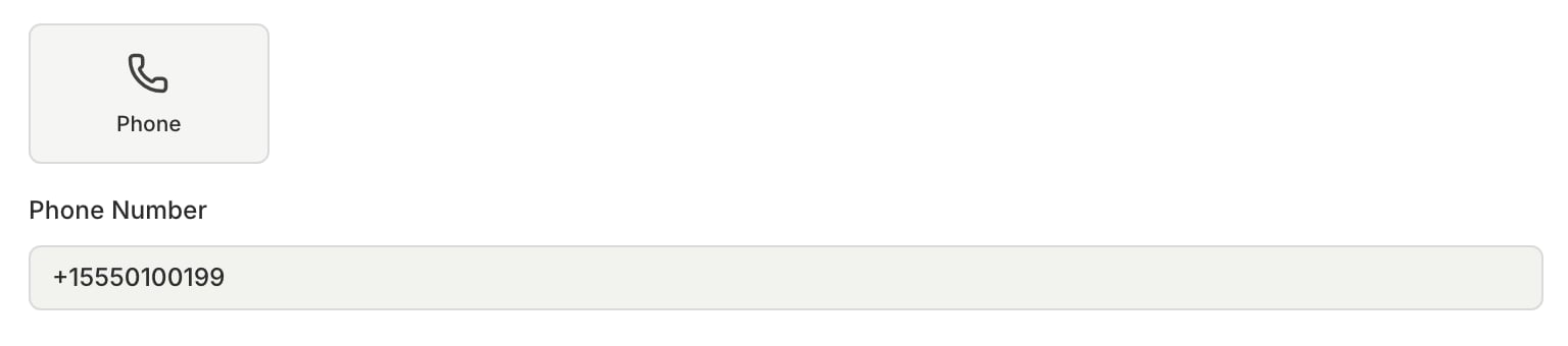 The Phone connection type with the agent's phone number entered