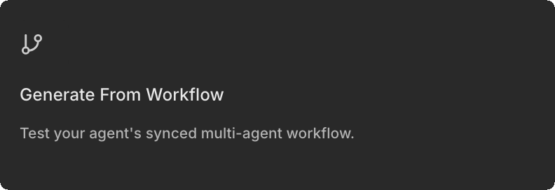 Generate From Workflow card in the Create Simulation type picker