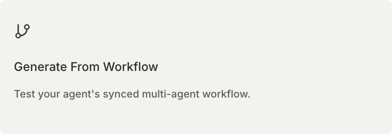 Generate From Workflow card in the Create Simulation type picker