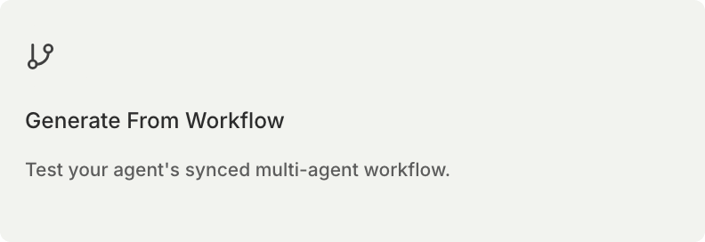 Generate From Workflow card in the Create Simulation type picker