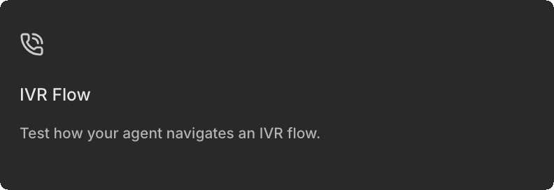 IVR Flow card in the Create Simulation type picker