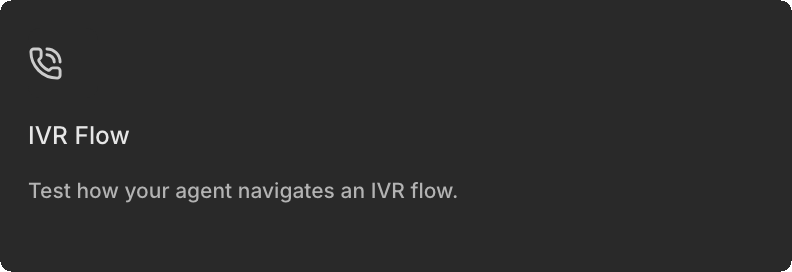 IVR Flow card in the Create Simulation type picker