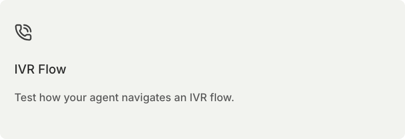 IVR Flow card in the Create Simulation type picker