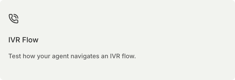 IVR Flow card in the Create Simulation type picker