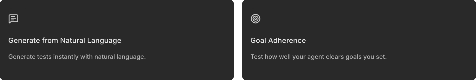 Generate from Natural Language and Goal Adherence cards in the Create Simulation type picker