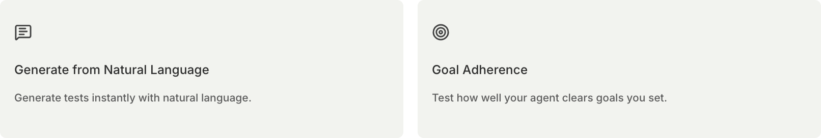 Generate from Natural Language and Goal Adherence cards in the Create Simulation type picker