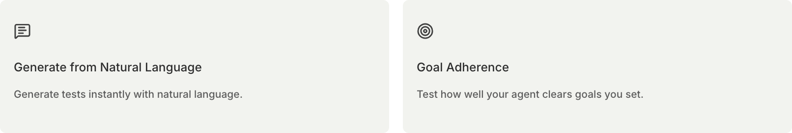 Generate from Natural Language and Goal Adherence cards in the Create Simulation type picker