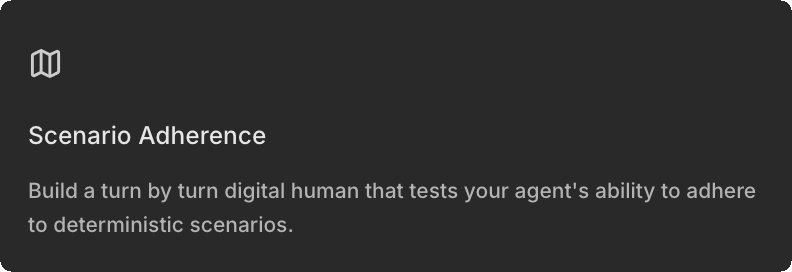 Scenario Adherence card in the Create Simulation type picker