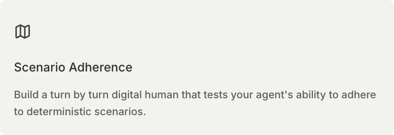 Scenario Adherence card in the Create Simulation type picker