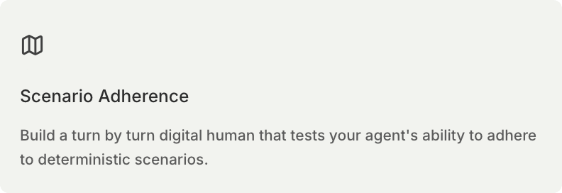 Scenario Adherence card in the Create Simulation type picker
