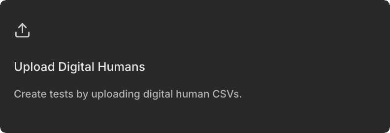 Upload Digital Humans card in the Create Simulation type picker