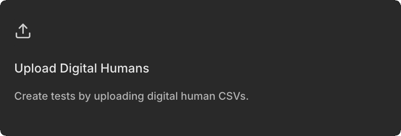 Upload Digital Humans card in the Create Simulation type picker