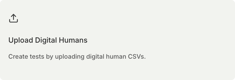 Upload Digital Humans card in the Create Simulation type picker