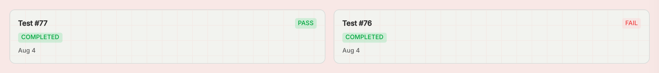 Two completed Red Teaming runs for the same agent, a later run that passed and an earlier run that failed