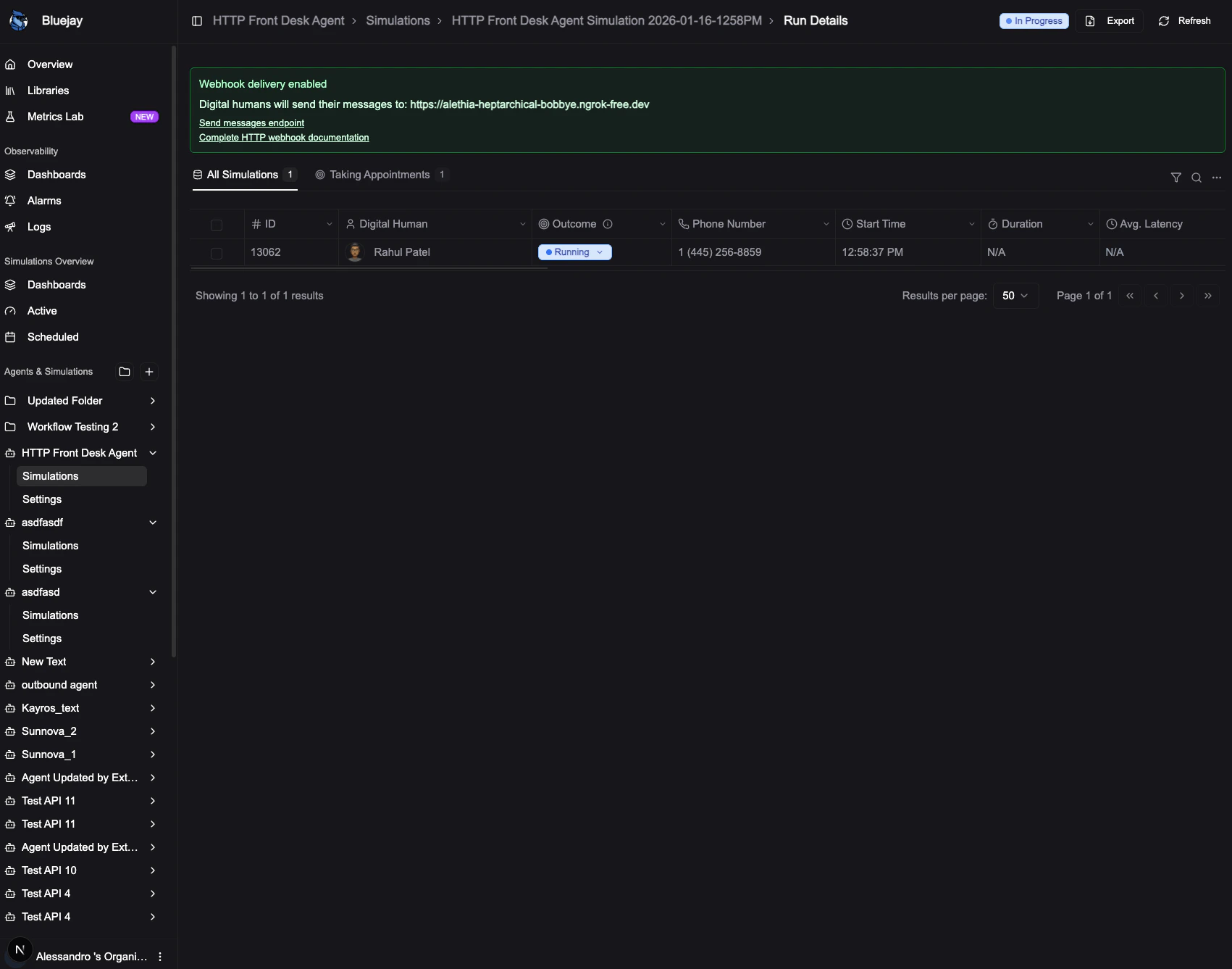 Queue Simulation Run