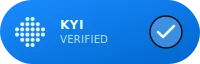 KYI Verified pill badge, dark theme