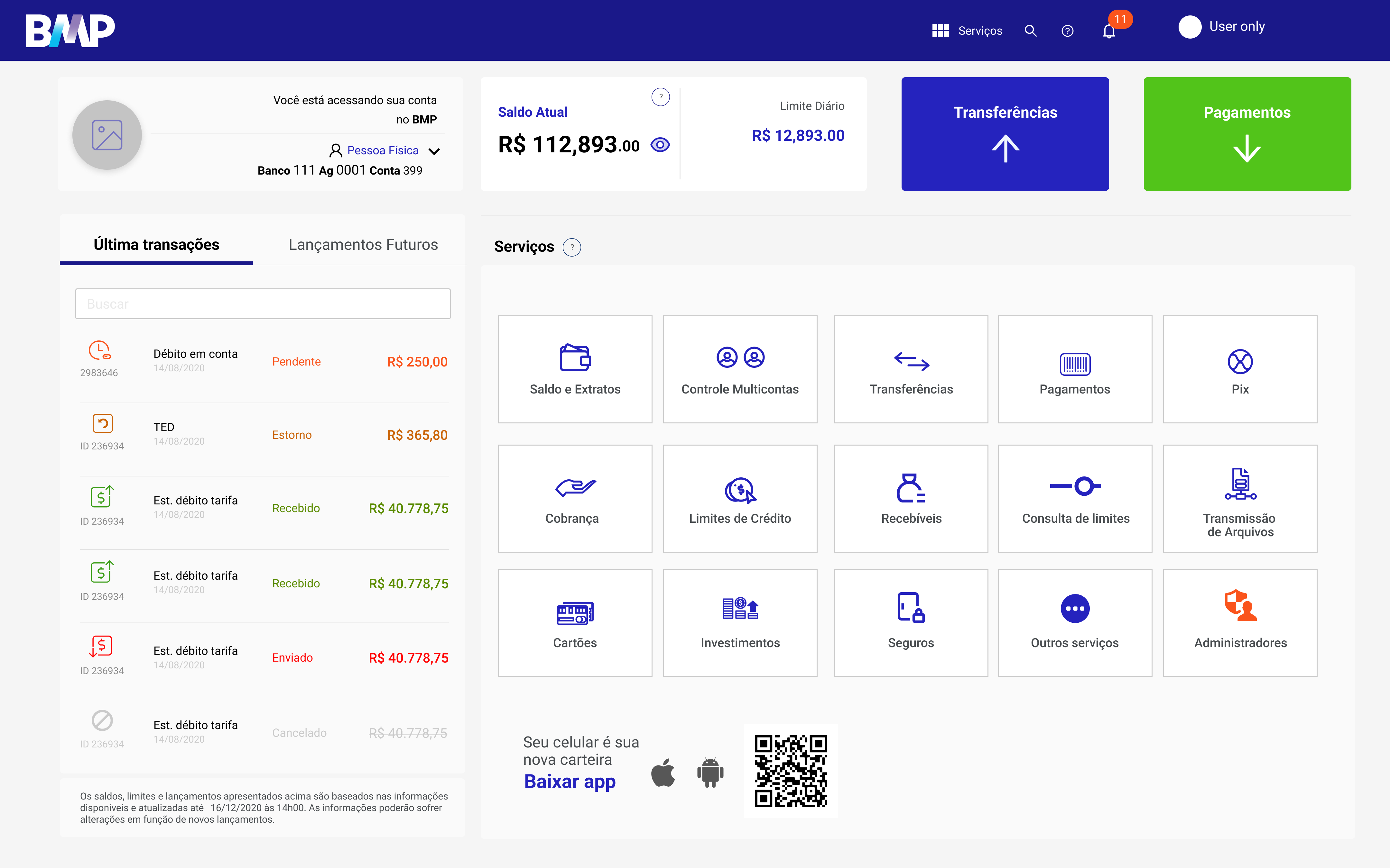 Internet Banking Home