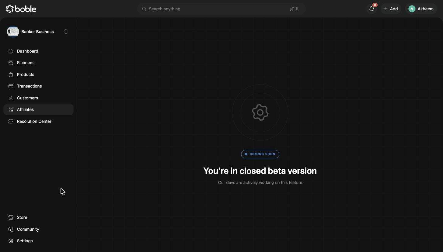 Affiliates — bientôt disponible