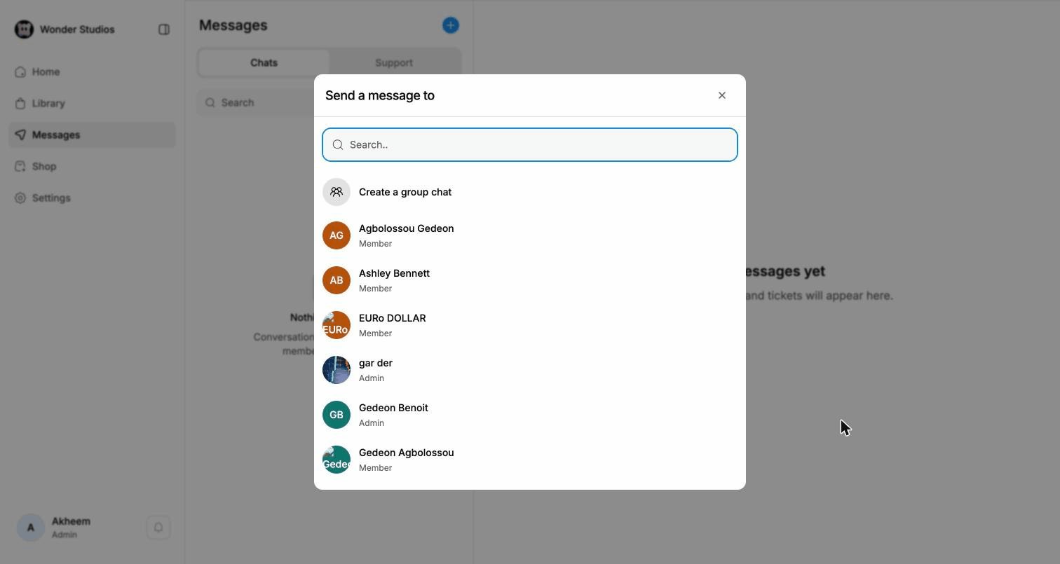 New message modal
