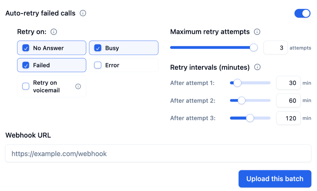 Auto-retry configuration