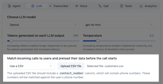 Dynamically identify incoming callers - Bolna Docs