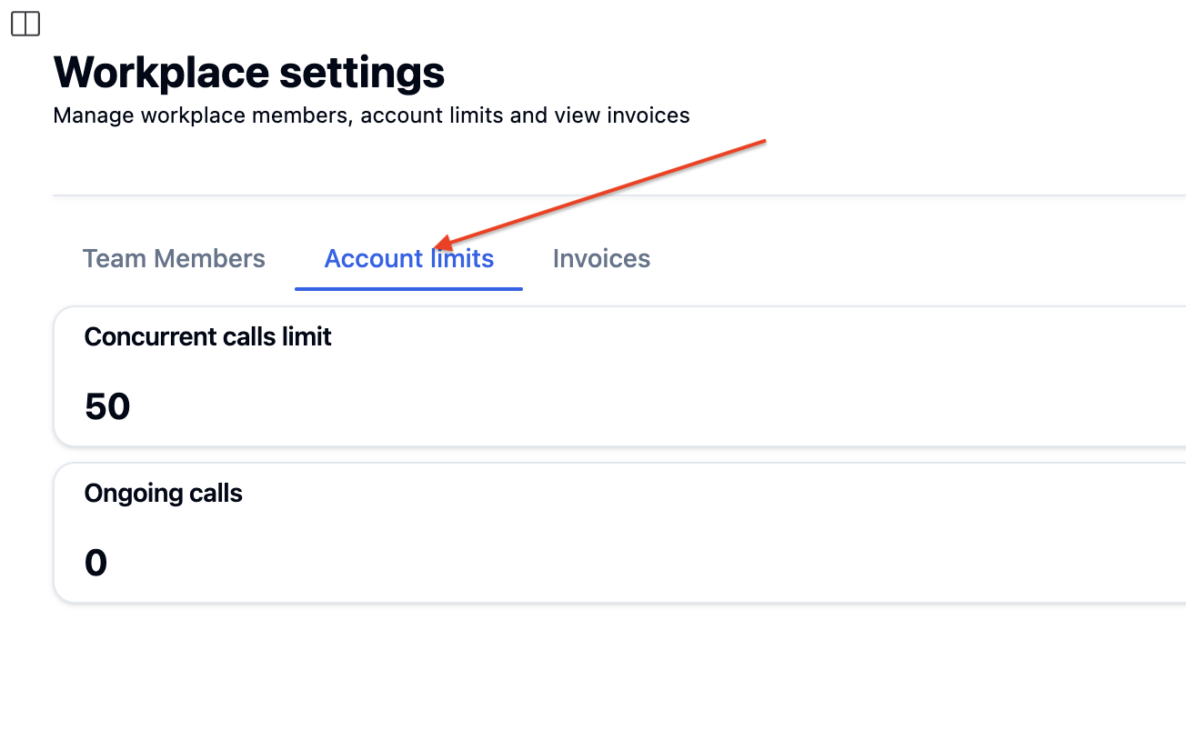 Account concurrency limits in Bolna showing concurrent call limits and tier-based calling capacity for Voice AI agents
