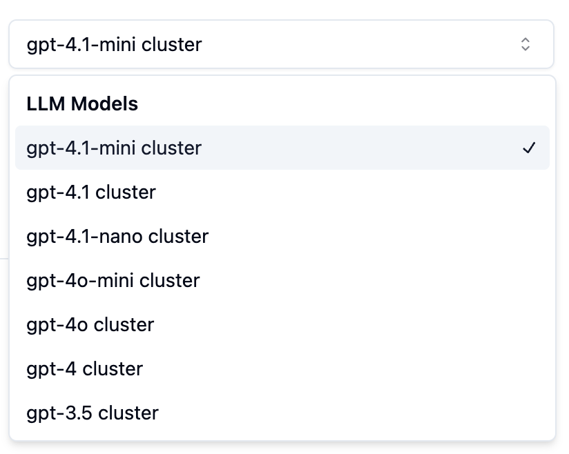 Azure OpenAI model selection interface in Bolna showing available GPT models for Voice AI agent configuration