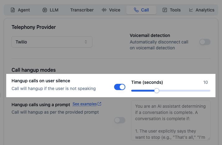 Hangup and Disconnect Bolna Voice AI calls - Bolna Docs