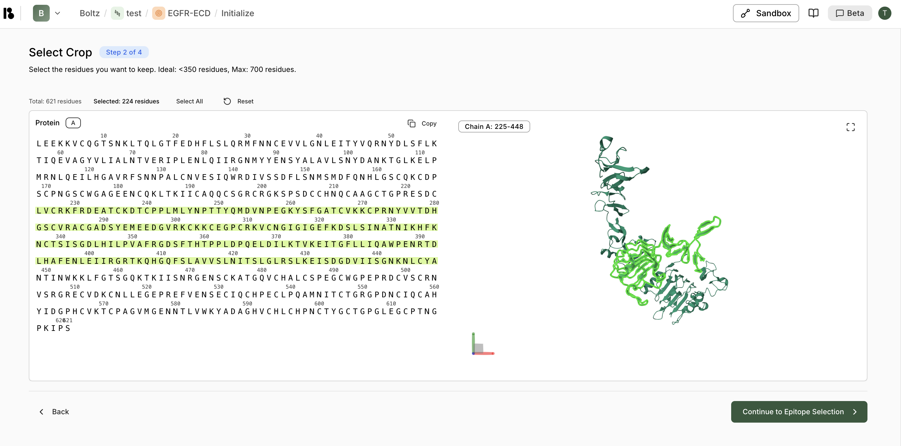 Select crop region step