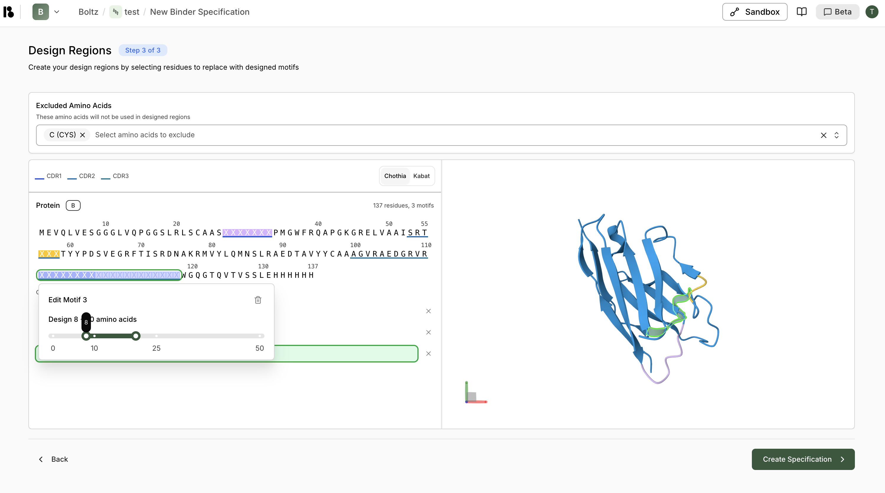 Design configuration with motifs